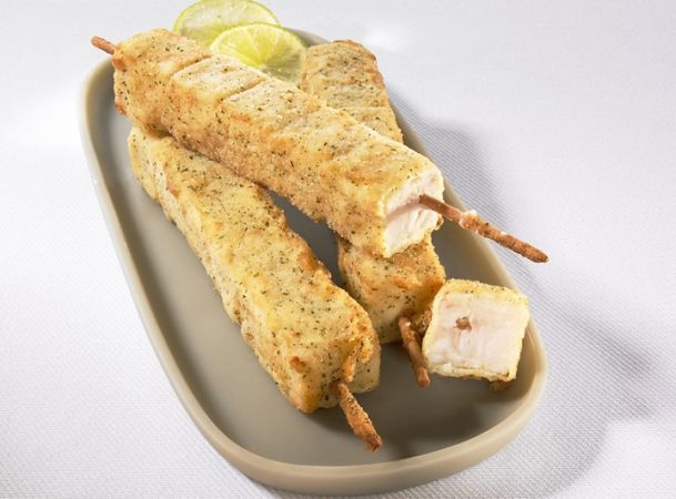 Visbrochette meunière gaar