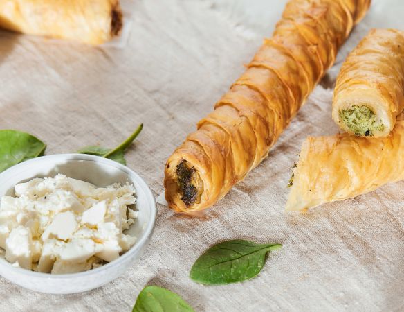 Börek met spinazie en feta