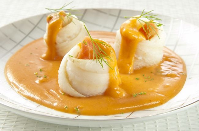 Scharrol met zalm