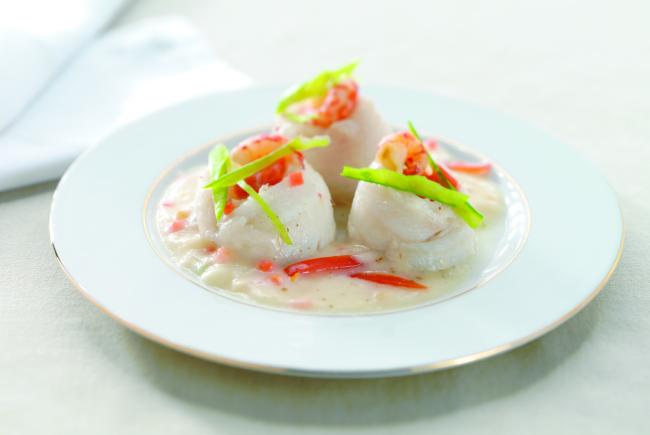 Scharrol met zalm
