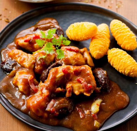 Konijnenfilet met pruimen